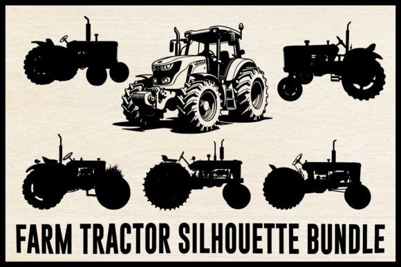 Download Farm Tractor Silhouette Vector Bundle | - Bundle Collection