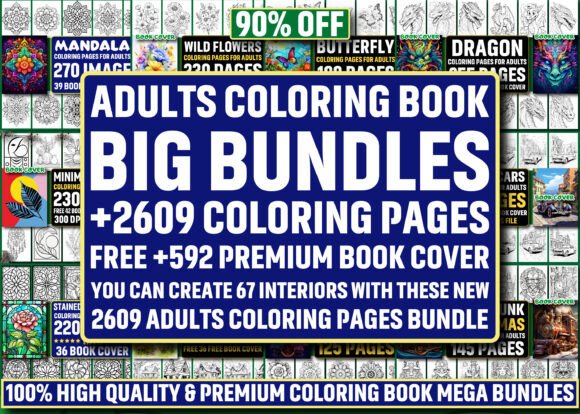 Download 2609 ADULTS COLORING PAGES MEGA BUNDLE - Bundle Collection