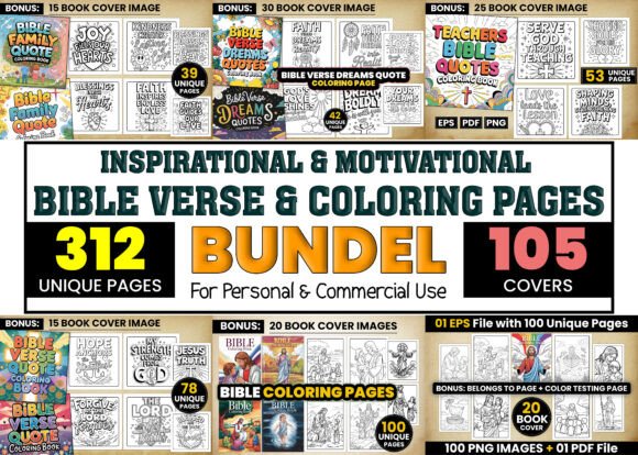 Download Mega Bundle: Bible Verse Coloring Pages - Bundle Collection