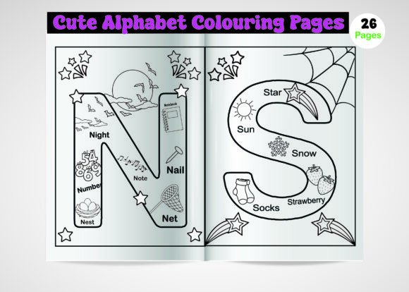 Download Alphabet Coloring Pages for Kids (a-Z) - Premium Bundle
