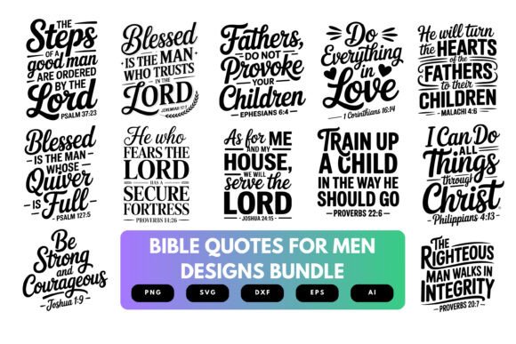 Download Bible Verse SVG Bundle for Men - Bundle Collection
