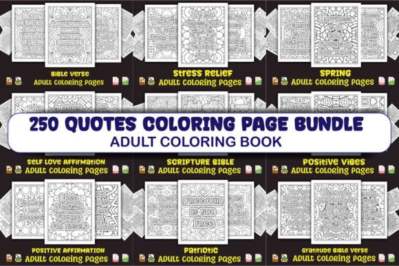 Download 250 Quotes Coloring Page Bundle - Bundle Collection