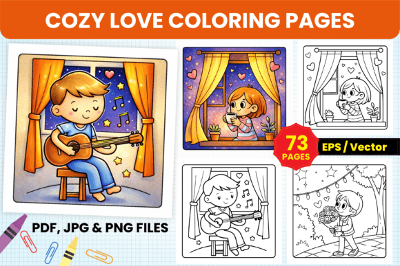 Download Cozy Love Doodles Coloring Pages for Tee - Doodle Collection