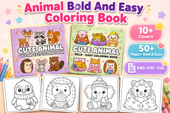 Download Animal Coloring Book Bold and Easy - Animal coloring book Collection