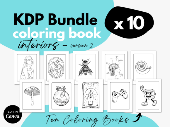 Download 10 Coloring Books Bundle ⋆ Canva ⋆ V2 - Bundle Collection