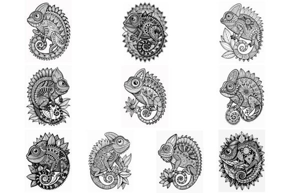 Download Chameleon Mandala Coloring Page for KDP - Mandala Collection