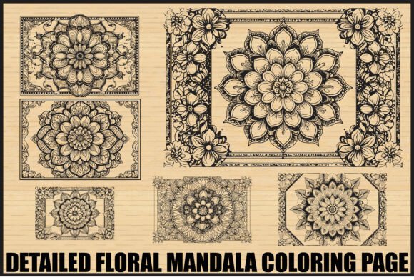 Download Elegant Floral Mandala Coloring Page Set - Mandala Collection