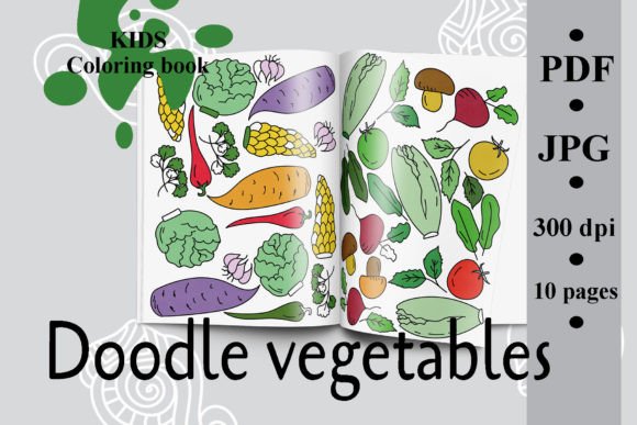 Download Doodle Vegetables Kids Coloring Book - Doodle Collection