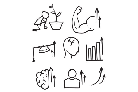 Download Doodle  Simple Set of Personal Growth - Doodle Collection