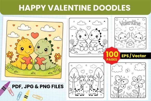 Download Happy Valentine Doodles Coloring Pages - Doodle Collection