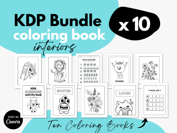 Download 10 Coloring Books Bundle ⋆ KDP Interiors - Bundle Collection