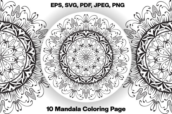 Download 10 Monochrome Adult Mandala Coloring Pag - Mandala Collection