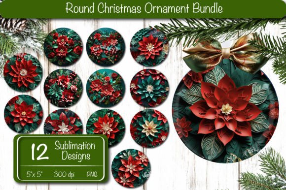Download 3D Christmas Ornament Bundle Sublimation - Bundle Collection