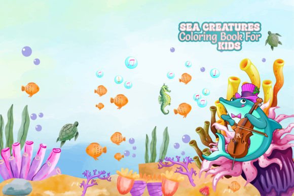 Download Sea Animal Coloring Book Cover for Kids - Animal coloring book Collection