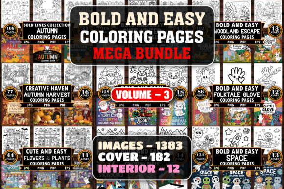 Download 1383 Bold and Easy Coloring Pages Bundle - Bundle Collection