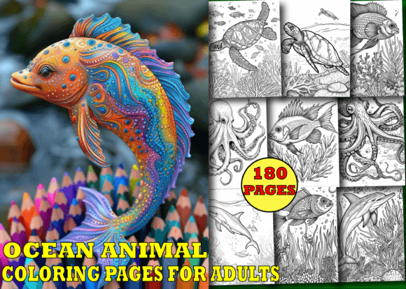Download Ocean Animal Coloring Book for Adults V3 - Animal coloring book Collection