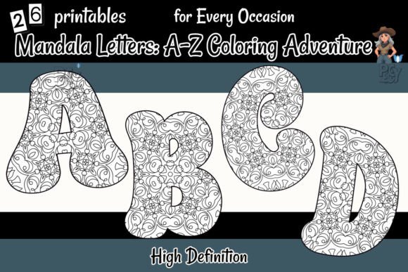 Download Mandala Letters: a-Z Coloring Adventure - Mandala Collection