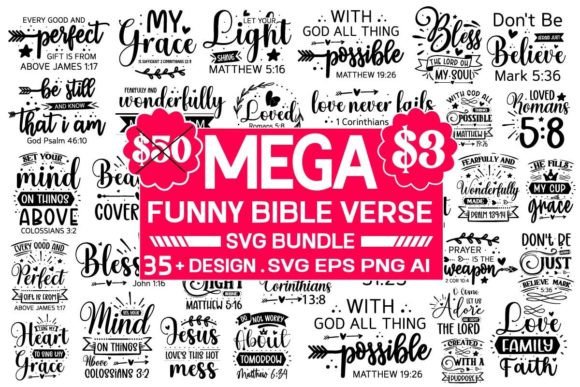 Download Bible Verse SVG Bundle ' 35 Design - Bundle Collection