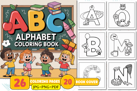 Download Easy Alphabet Coloring Book for Kids - Premium Bundle
