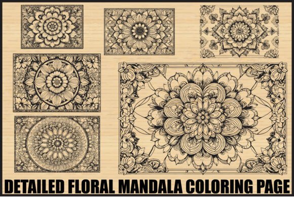 Download Elegant Floral Mandala Coloring Page Set - Mandala Collection