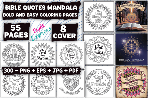 Download Bible Quotes Mandala Coloring Pages KDP - Mandala Collection