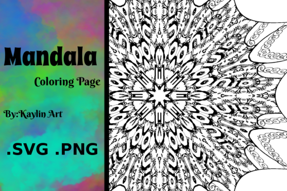 Download Coloring Page Mandala Flower B&amp;W Design - Mandala Collection