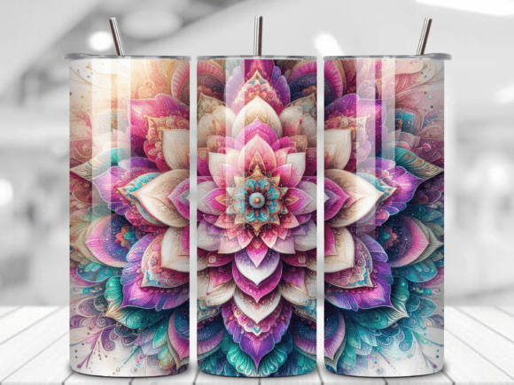 Download 3D Mandala Flower Tumbler Wraps PNG - Mandala Collection