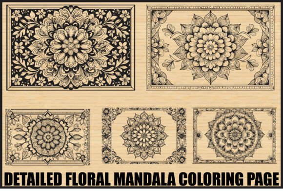 Download Elegant Floral Mandala Coloring Page Set - Mandala Collection