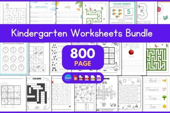 Download Kindergarten Worksheets Bundle - Bundle Collection