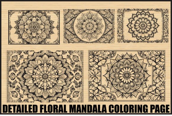 Download Elegant Floral Mandala Coloring Page Set - Mandala Collection