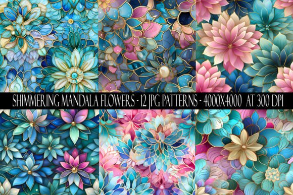 Download Shimmering Mandala Flower Patterns - Mandala Collection