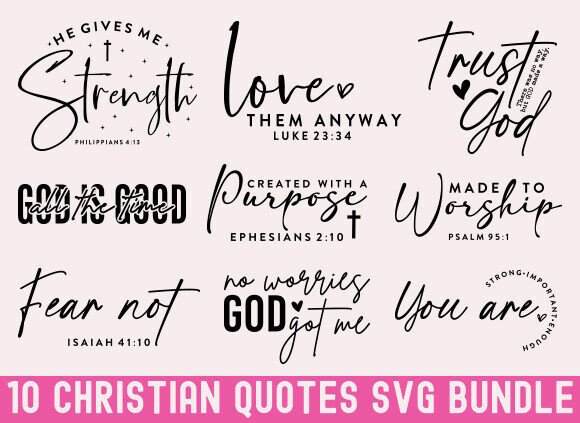 Download Christian Quotes SVG Bundle, Bible Verse - Bundle Collection