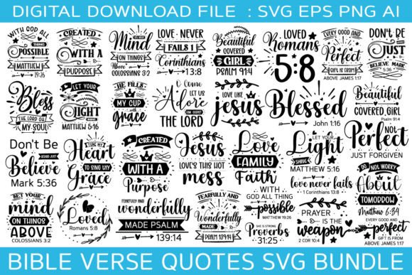 Download Bible Verse Svg Bundle/35 Designs, - Bundle Collection