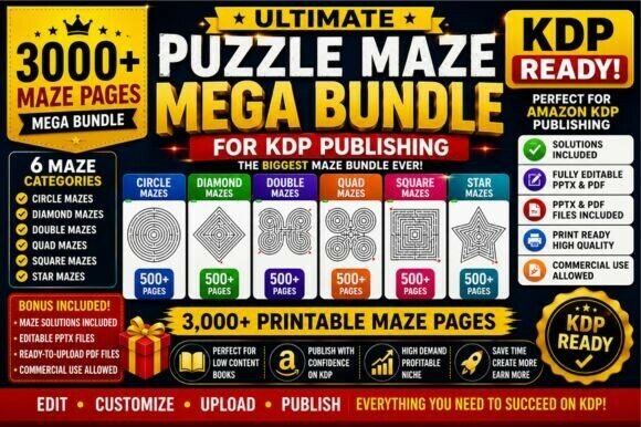 Download Ultimate Puzzle Maze Mega Bundle for KDP - Bundle Collection