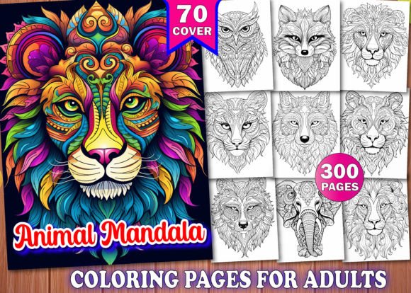 Download 300 Adults Animal Mandala Coloring Book - Mandala Collection