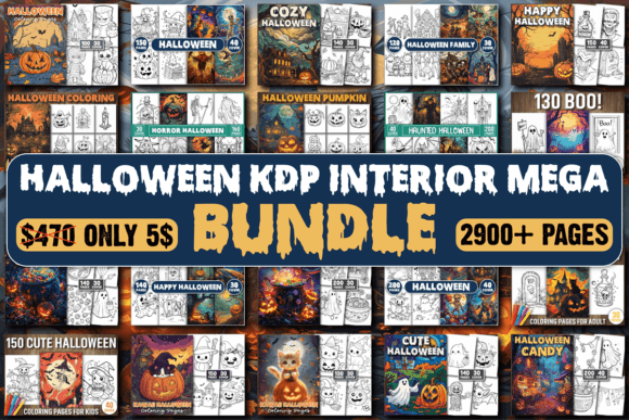 Download Halloween KDP Interior Mega Bundle 1 - Bundle Collection